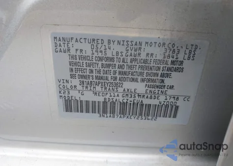 2014 Nissan Sentra S from USA, damaged, VIN 3N1AB7APXEY253622